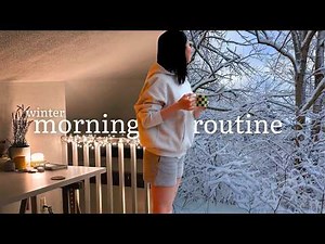 cozy winter morning routine ❄️ snow & coffee ☕️