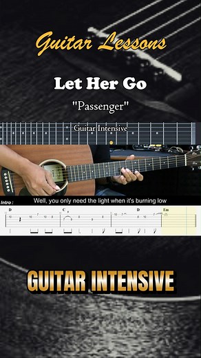 Intro Let Her Go - Passenger - Easy guitar tutorials #lethergo #passenger #martinguitar #guitarintensive #chordgitar #acousticguitar #acousticcover #acoustic #tutorialgitarmudah #tutorialgitar | Guitar Intensive
