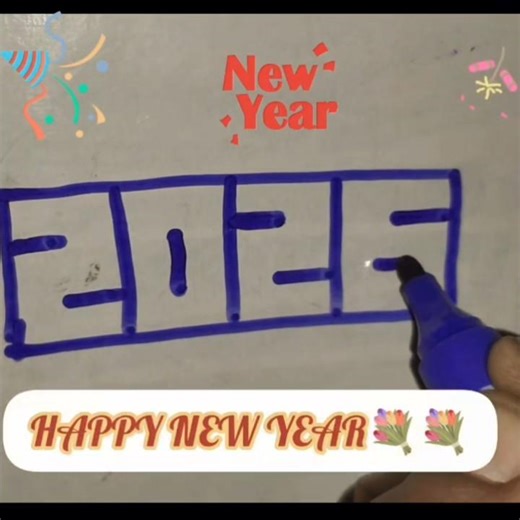 Happy New year 🎊 Advance happy new year wishes 🎈🎊#happynewyear2026status #easy drawing for new year