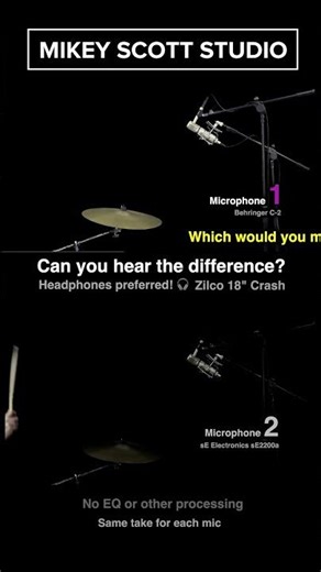 Can You Hear The Difference? Behringer C-2 vs sE2200a on Zilco 18” Crash Cymbal