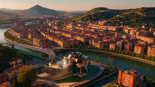 Bilbao from above where modern and historic Spain meet