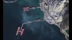 STILLS: Satellite images show Russia's Novorossiysk port before and after Ukrainian strike