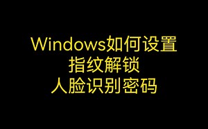 Windows如何设置指纹解锁与人脸识别密码
