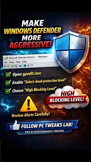 Make Windows Defender MORE Aggressive! 🛡️ Block Threats Faster ⚡ #shorts