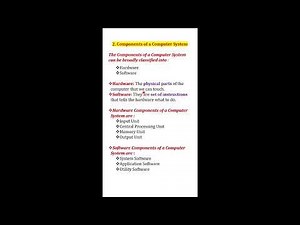 2 . Components of a Computer System - Class XI Computer Science-Ch1