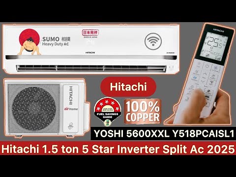 Hitachi 5 Star Split Ac | Hitachi Heavy Duty Split Ac |Hitachi 1.5 Ton 5 Star Inverter Split Ac 2025