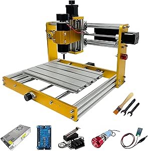 LUNYEE CNC Router Machine 3018-PLUS, 3 Axis 500W Desktop CNC Machine All Metal, Carving Milling Engraving Machine for Wood Acrylic Rubber Aluminum, XYZ Working Area 300x180mm