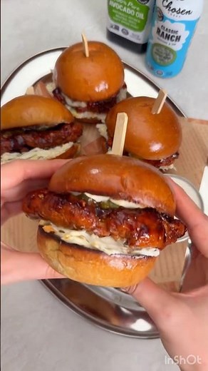 Crispy Hot Honey Garlic BBQ Chicken Sliders | Easy Homemade Mini Burgers #food