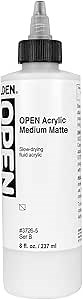 GOLDEN OPEN Slow-Drying Acrylics, Acrylic Medium (Matte), 8 fl oz.