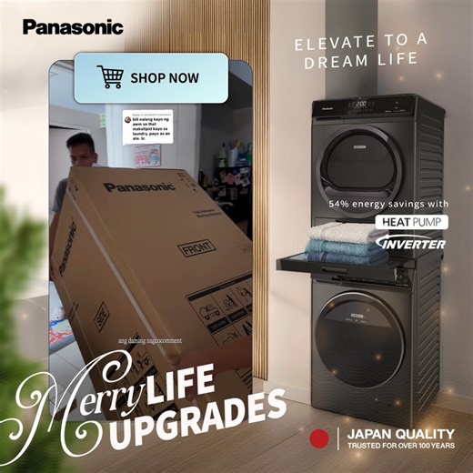 Shop for your holiday #MerryLifeUpgrades with Panasonic! Learn more about how the Panasonic Washing Machine can upgrade your laundry routine. | Panasonic Philippines