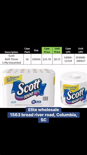  HOT WHOLESALE DEAL – SCOTT BATH TISSUE 炙 Scott 1000 Bath Tissue –...