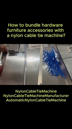How to bundle hardware furniture accessories with a nylon cable tie machine? #factory #machine