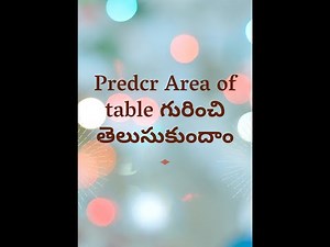 Detail Explain Predcr Area of Table