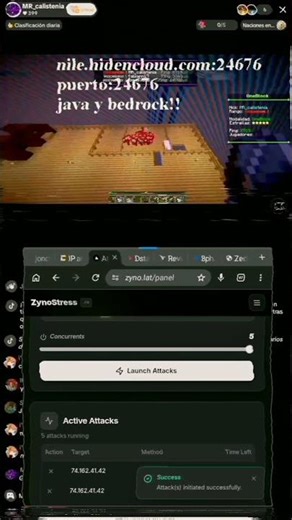 ZynoStress vs Random Minecraft Server in Live | CHEAP STRESSER | BUY DDOS | SHOWCASE POWER | MCPE |