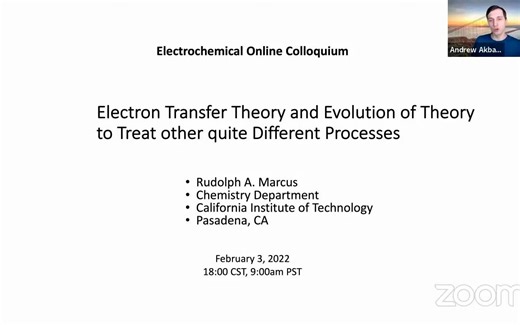 14. Prof. Rudolph Marcus - Electron Transfer Theory and Its Evolution (Feb 3,