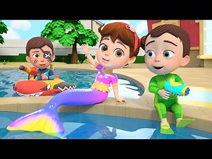 Little Mermaid Girl Song | Swimming Pool Adventure + More Lalafun Nursery Rhymes & Kids Songs