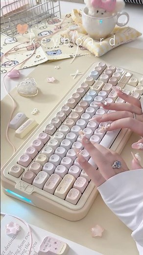 COCOMI80 creamy milk tea tri-mode mechanical keyboard 0292 Lamb MOA Keycaps Thocky Typing Sound Test