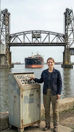 Real Drawbridge Opening | Huge Cargo Ship Passing Under Bridge | Engineering Operation