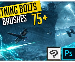 ArtStation - 75  Lightning bolt Effect Brushes for Photoshop, Procreate and Clip Studio | Brushes