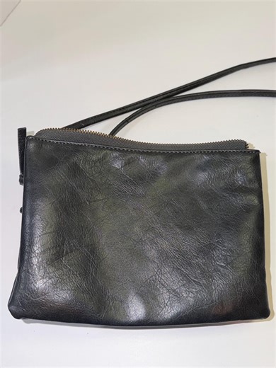 Joy Susan Leather Crossbody Bag | Dark Gray Double Zip Organizer - Etsy