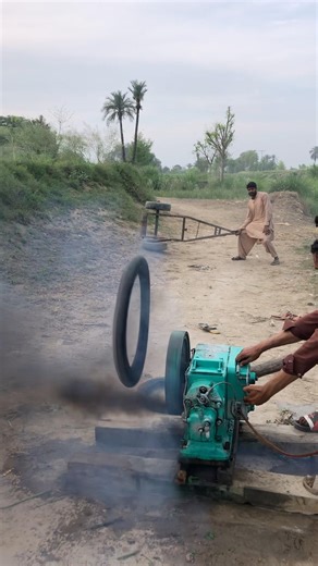 Start diesel engine and experiment mantle man