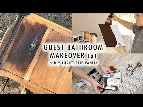 Guest bathroom makeover and thrift flip vanity tutorial