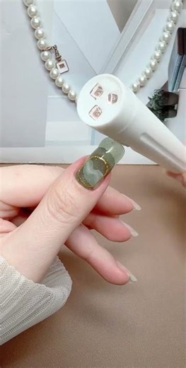 Cure-on nail stickers | A fresh and elegant light green gradient, cured-on nail