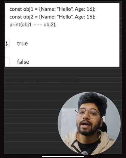 JavaScript Strict Comparison (===) Explained in 60 Seconds #javascript #jsconcepts #comparison