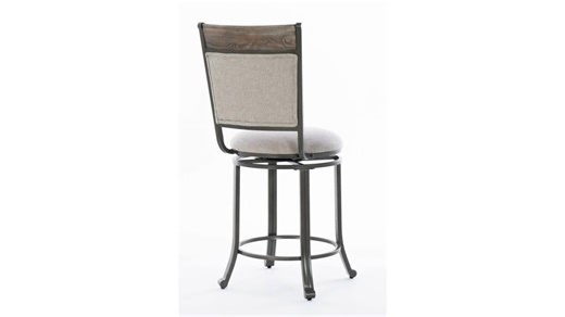 Powell Company Terran 40.5 in. H Pewter Full Back Metal Counter Stool with Fabric Seat HD1550CS20P