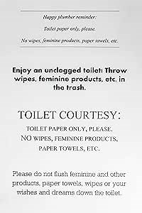 Royal Green Restroom Reminder Do Not Flush Restroom Sticker Sanitary Disposal Sign (6" x 2.5") 4 Pack