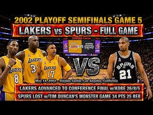 TIM DUNCAN 34 PTS 25 REB🔥KOBE BRYANT & SHAQ | 2002 Lakers vs Spurs NBA Playoffs Game 5 | FULL GAME