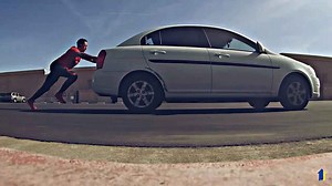 Vertical leap training session: Car pushes & front squats