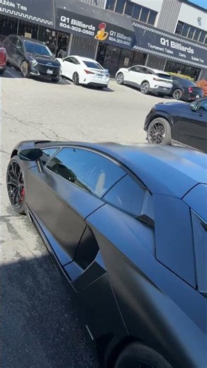 Matte Black Lamborghini Aventador Leaving the Wash Bay 🖤🔥🚘🚘🚘 #britishcolumbia #sunsetambience