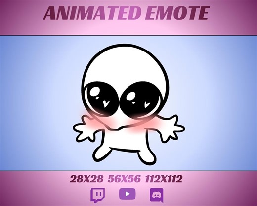 Twitch Emote Blushing Character, Kawaii Emoji for Chat, Small Adorable Blush Animated Emote - Etsy