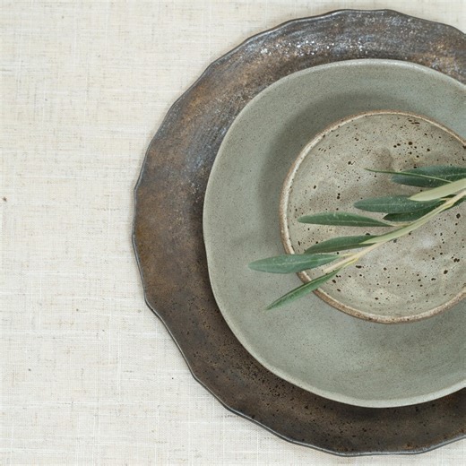 Rustic Ceramic Dinnerware Sets, Handmade Plates Set, Stoneware Dinner Set, Rustic Handmade Dish Set, Unique Dinnerware Set - Etsy
