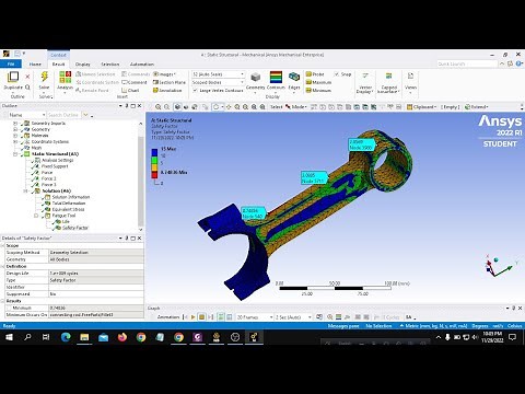 ANSYS TUTORIAL 2022 : Stress and Fatigue Analysis of a Connecting Rod Using ANSYS Workbench 2022
