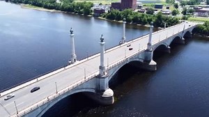 Springfield Massachusetts Ponte Memorial Rio Connecticut Vista Aérea