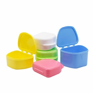 [Hot Item] High Quality Plastic Dental Orthodontic Retainer Case Colorful Denture Box Storage Boxes