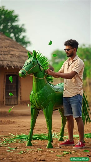 Leaf Horse Making 🌿🐎 | Amazing Nature Artist #horse