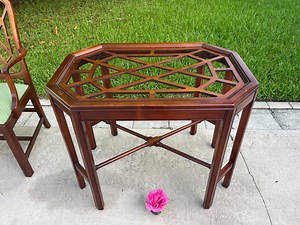 CHINESE CHIPPENDALE STYLE Lattice Dining Table Base, Vintage Fretwork Dining Table, Palm Beach Chinoiserie Table at Retro Daisy Girl - Etsy