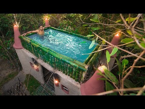 Building Most Beautiful Bamboo Swimming Pool On The Cob Castle Villa