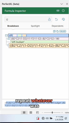 Stop writing “centipede” Excel formulas! 🐛🐛🐛 Use PerfectXL. Cleaner + safer!