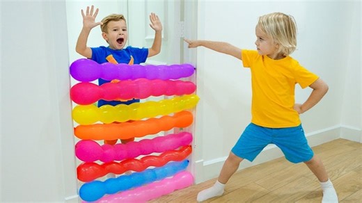 Chris and Michael play with balloons. Funny stories for kids. 00:00 Kids play with balloons - Funny stories for kids 04:37 Little Babies Masks Story - Funny kids stories 07:53 Chris and Niki Escape Challenge with Mom 15:24 Box Fort Maze Challenge with Chris 20:54 Chris wants to have a pet and plays with robo dog Please Subscribe! | Vlad and Niki