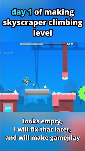 day 1 of making a level #gd #geometrydash #level #tutorial #modern #deco #shorts #gaming #top1