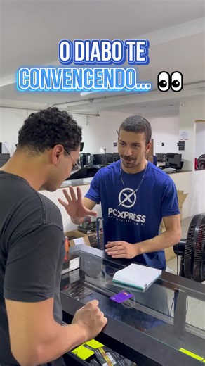 Pc Xpress on Instagram: "😂 Quando o diabo tenta te convencer a montar um PC mais caro do que o seu orçamento permite… a tentação é real, mas aqui na PC Xpress a gente monta o setup ideal pro seu bolso! Com peças de alta performance, ótimo custo-benefício e suporte especializado, garantimos potência sem exageros. 📍 PC Xpress – Santa Ifigênia, São Paulo #PCXpress #PCGamer #Hardware #Tecnologia #SantaIfigeniaSP"