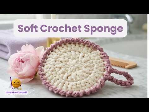 Mindful Crochet Face Sponge – soft cotton SPA project for calm and slow self-care.