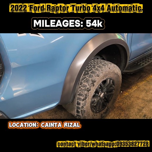 2022 Ford Raptor Turbo 4x4 Automatic 1,160,000 LAJ 9871 | Roderick M Monteclaro