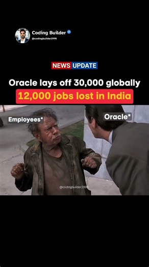 Oracle Layoff 😆 #layoffs #oracle #python #fire #employee #mnc #memes #funny #foryou #ai #coderlife