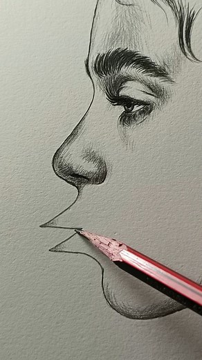 So easy 😊💯 trick for side lip drawing #art #drawing #artist | Abhishek Art
