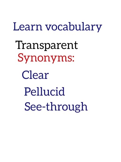 learn vocabulary #transparent